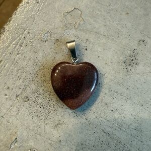 Heart-Shaped Brown Pendant Necklace